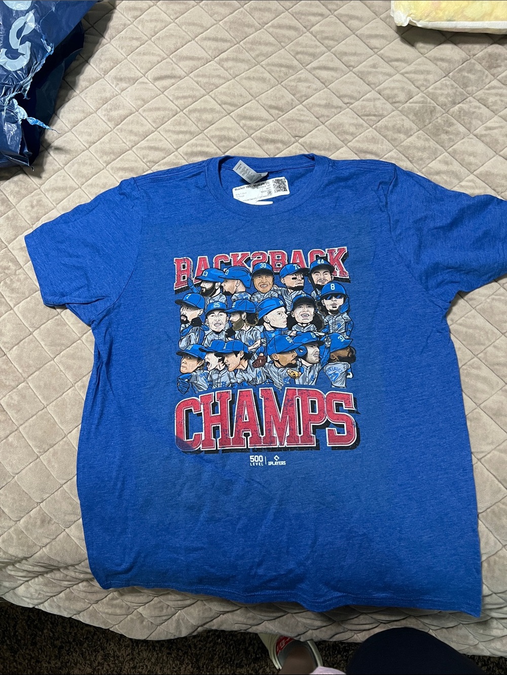 Dodgers Kids Blue 'Back2Back Champs' Graphic Tee